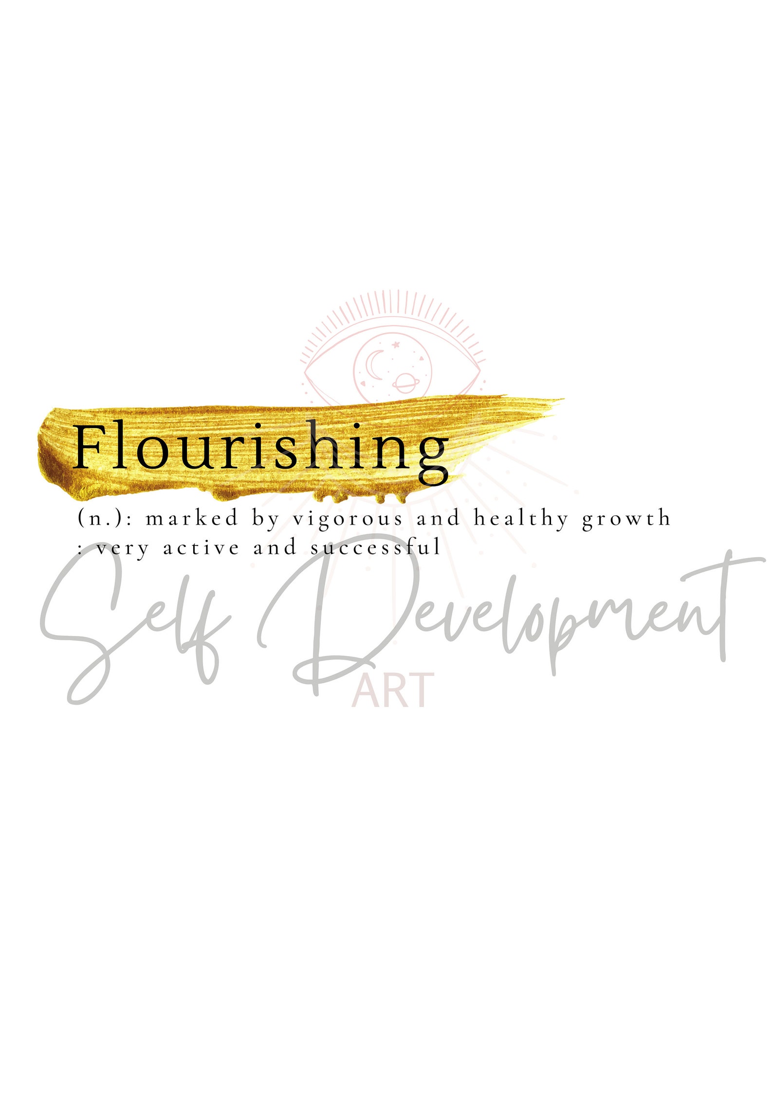 Flourishing Definition with Gold Swatch Print Calligraphy Etsy