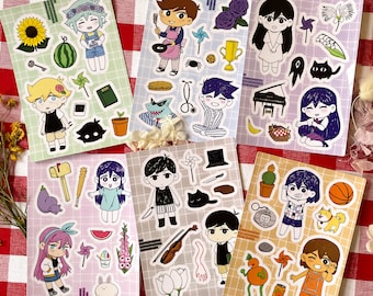 Omori character vinyl sticker sheets