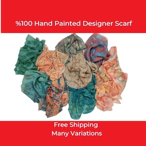 Marbled Scarf, Hand Dyed Shawl for Evening Cover Up, Cotton Colorful Bandana, Silk Square Headcover for Women, Chiffon Handcrafted Foulard