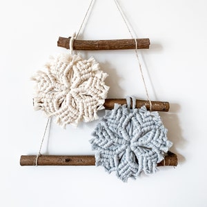 Macrame Snowflake Christmas Ornament PDF Pattern - Digital Download | PDF Tutorial | Snowflake Decoration | Macrame Christmas Pattern