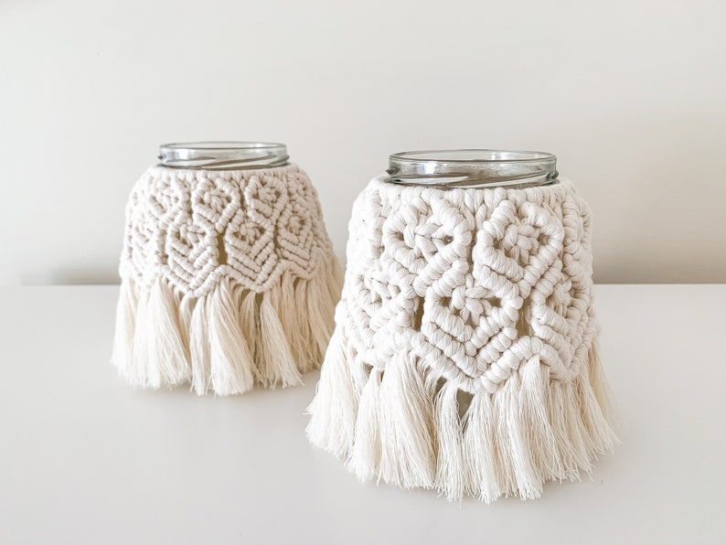 Macrame Jar Cover PDF Pattern Digital Download Macrame Jar Etsy