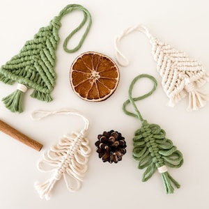 Macrame Christmas Tree Ornaments PDF Patterns Set of 2 Digital Download DIY Macrame Pattern Macrame Beginner PDF Tutorials image 1