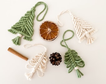 Macrame Christmas Tree Ornaments PDF Patterns - Set of 2 - Digital Download | DIY Macrame Pattern | Macrame Beginner PDF Tutorials