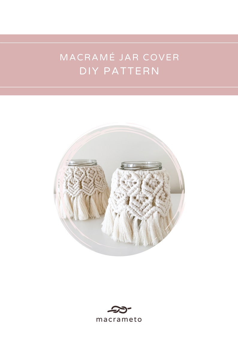 Macrame Jar Cover PDF Pattern Digital Download Macrame Jar Etsy