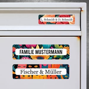 foliado® 6x autocollants pour plaque de boîte aux lettres, sonnette, plaque de porte, plaque signalétique, boîte aux lettres, autocollant avec motif | résistant aux intempéries 6 x 1,5 cm