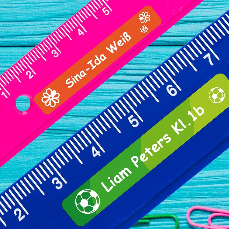 Lables With Ruler Foliado® Kids Name Stickers Children Labels Pens 45 X 7 Mm Sticker Name ...