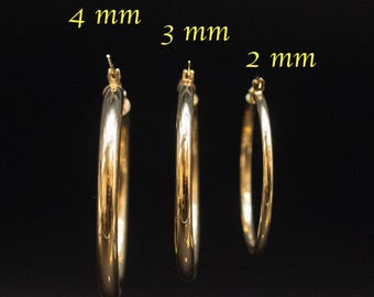 Set Orecchini A Cerchio Oro 14K – Placcati, Ipoallergenici, Grandi, Fashion, Regalo Donna