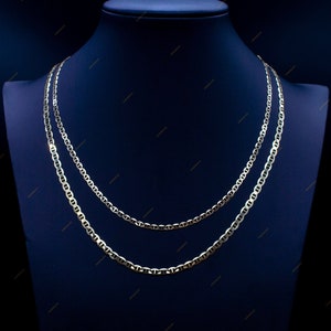 10K SOLID Mariner Anchor Chain,  Real Solid 10K Yellow Gold Necklace, Man and Woman,10k Solid Gold Chain ,10K Solid Gold Mariner Chain
