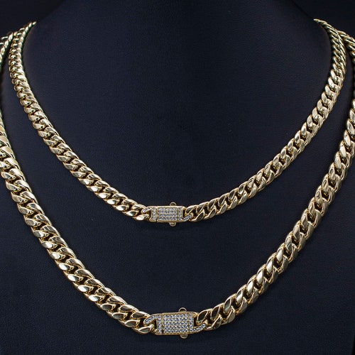 14k Real Gold Miami Cuban Link Chain 
