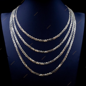 SOLID 10k Yellow Gold 4 mm Mariner Anchor Link Chain Necklace Real Solid 10K Yellow Gold,Real 10k Gold Chain