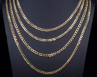 4.5 MM 10K Real Yellow Gold Cuban Curb Chain, Gold Chain Necklace Man and Woman,10k Gold Chain
