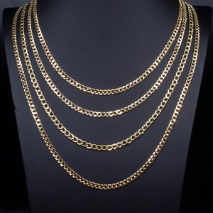 4.5 MM 10K Real Yellow Gold Cuban Curb Chain, Gold Chain Necklace Man and Woman,10k Gold Chain