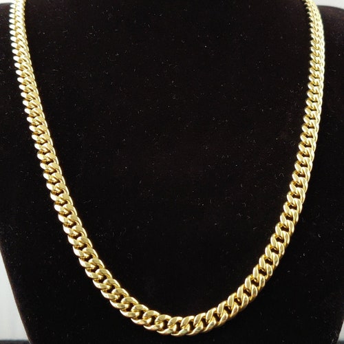 10k Real Gold Miami Cuban Link Chain Necklace 6.2mm 20 Inches - Etsy