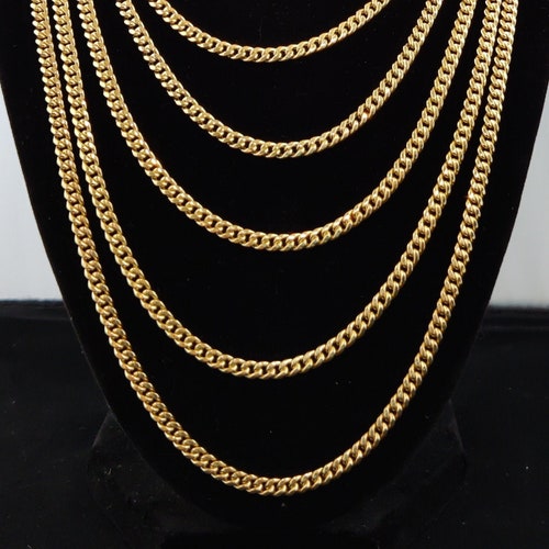 10k Real Gold Miami Cuban Link Chain Necklace and Bracelet - Etsy