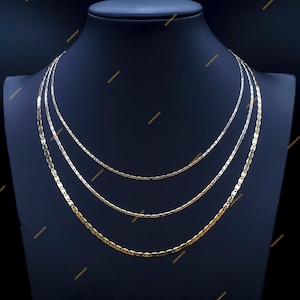 Colar de corrente de âncora Mariner de ouro real 10k sólido, ouro amarelo 10k sólido, corrente feminina, colar de corrente de ouro, corrente Valentino sólida 10k