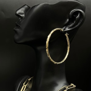 10k Real Yellow Gold Diamond Cut  Hoop Earrings, 3mm  Thickness, Shinny Gold Hoop Earrings,Mother's Day Gift