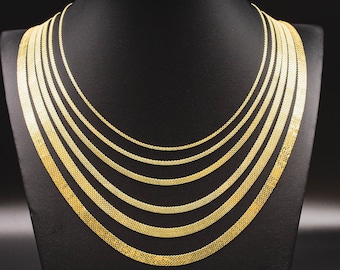 10K Real Solid Gold Bismarck Chain Necklace, Bismark Necklace, 10k gold Bizmark Necklace, Mothers Day Gift