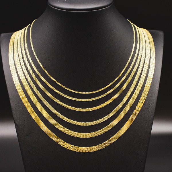 10K Real Solid Gold Bismarck Chain Necklace, Bismark Necklace, 10k gold Bizmark Necklace, Mothers Day Gift