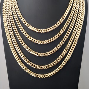 10k Real Gold Miami Cuban Link Chain Necklace and Bracelet - Etsy