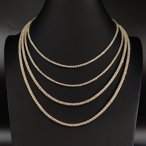 14k SOLID Real Gold Diamond Cut Ice Link Chain Necklace ,Two Tone Chain Yellow and White Gold Chain,Rose Gold,14k Real Gold Cylinder Chain