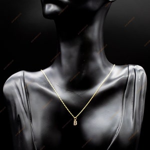 14K Gold Real Diamond Initial Necklace ,  14K Diamond Initial , 14K Yellow, White, Rose, Gold Initial Diamond with Singapore Chain Necklace