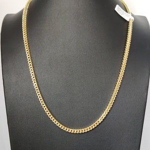 10K Real Semi Solid Gold Franco Chain Necklace, 22 inch Franco Chain, 4mm Real 10K Yellow Gold Franco Chain,10k Gold Chain,Franco Chain