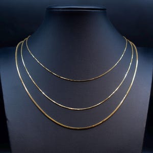 10K SOLID Gold BOX Chain, 10k Real Gold 0.8mm - 1.4mm Heavy Box Chain, 10k Solid Gold Chain, 1OK Solid Gold Square Box Chain