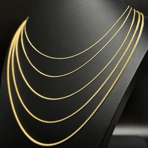 14K SOLID Yellow Gold Wheat Chain Necklace, 14k Solid Gold 0.9mm - 2.1mm Wheat Chain ,14k Men and Women Wheat Chain, 14k Solid Gold Necklace