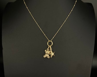 Realzador de colgante de oro macizo de 14 quilates, conector de dije de oro macizo de 14 quilates, realzador de dije con bisagra de 14 quilates, soporte de dije de 14 quilates