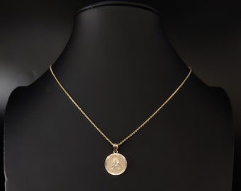 10k Real Solid Gold Initial Necklace, with 10k 1.3mm Solid Gold Cable Chain Necklace , Initials Pendant, Initial Pendant gift