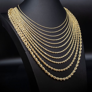 5mm - 11mm Rope 14K Gold Vermeil Over Solid 925 Sterling Silver Chain –  Daniel J