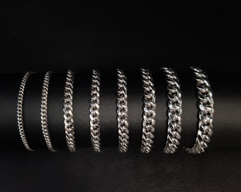 Miami Cuban Chain Bracelet Real 10K Whıte Gold, 10k Whıte  Gold, Men and Women,10K Gold Chain,10k Real Gold Miami Cuban
