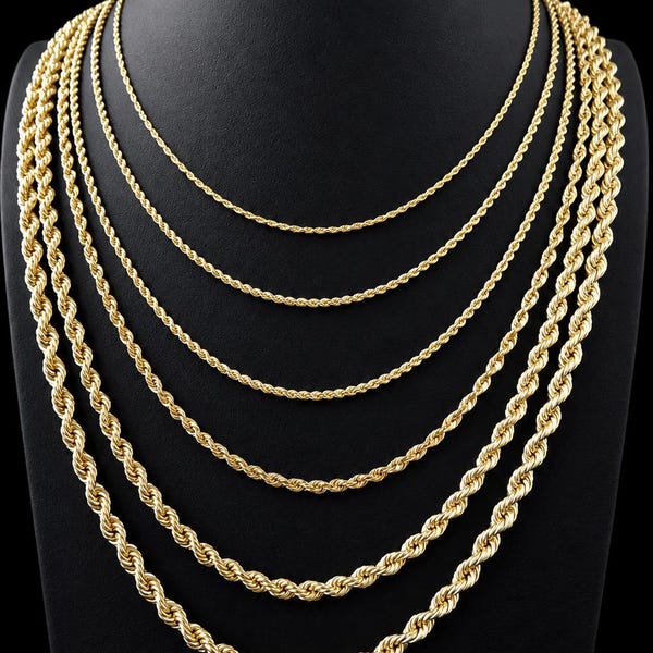 Gold Rope Chain 2k Gold Rope Chain Necklace - Etsy