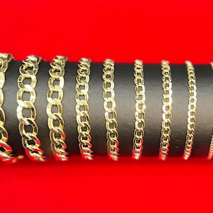 10k Yellow Gold 2.2mm - 11mm Cuban Curb Chain Bracelet, Real 10K Gold Bracelet, Men and Women,10k Real Gold Bracelet,Cuban Cuban Bracelet