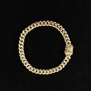 10k Yellow Gold 6.2mm Miami Cuban Bracelet Box Clasp Lock, Real 10K Yellow Gold,Miami Cuban Chain, 10k Real Gold Miami Cuban Bracelet