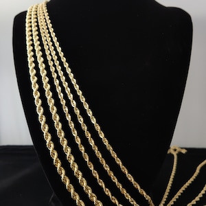Gold Rope Chain, Gold Rope Necklaces, Rope Chain Jewelry, Buy Gold Rope Chain, Gold Twist Chain, Thick Gold Rope Chain, 14k Gold Rope Chain, Men's Gold Rope Chain, Women's Gold Rope Chain, Affordable Gold Rope Chain