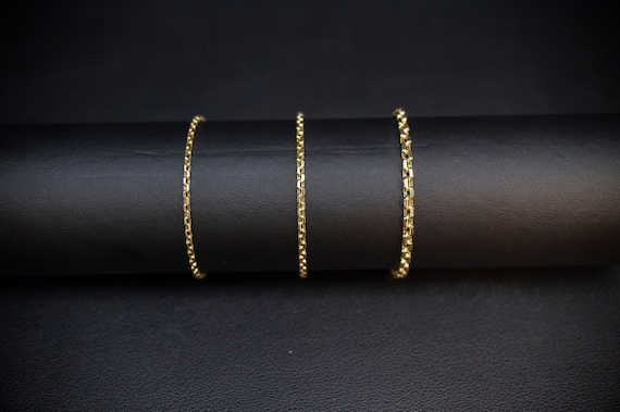 10K Gold Box Chain Bracelet, 10K Gold Bracelet,Women and Men, 10k Gold chain,Real Gold 10k Round Box chain Bracelet, 10k Rolo Chain Bracelet