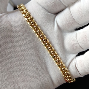 14k Yellow Gold Polished Miami Cuban Chain Bracelet (6.50 mm) main image 0