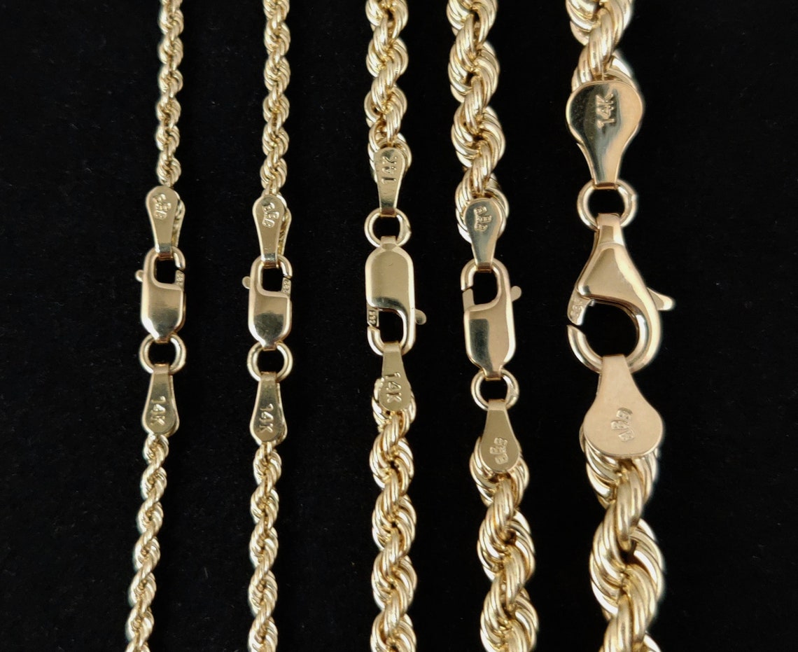 14K Gold Rope Chain Gold Rope Chain Necklace 2mm 2.3mm 2.5mm Etsy