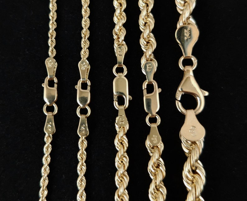 14K Gold Rope Chain Gold Rope Chain Necklace 2mm 2.3mm 2.5mm Etsy