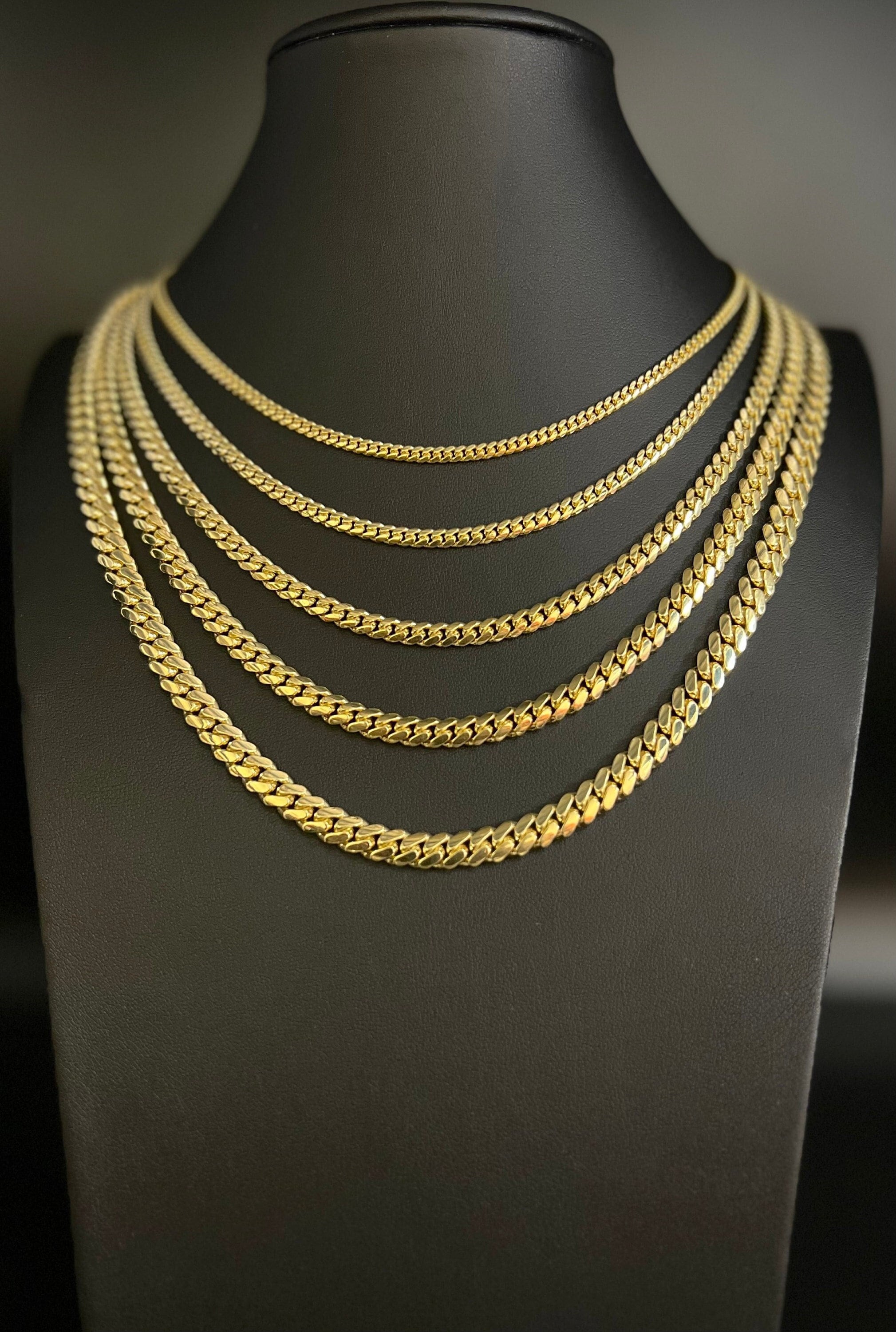 超人気新品 本物のソリッドゴールド 10K マイアミ リンク キューバン アクセサリー