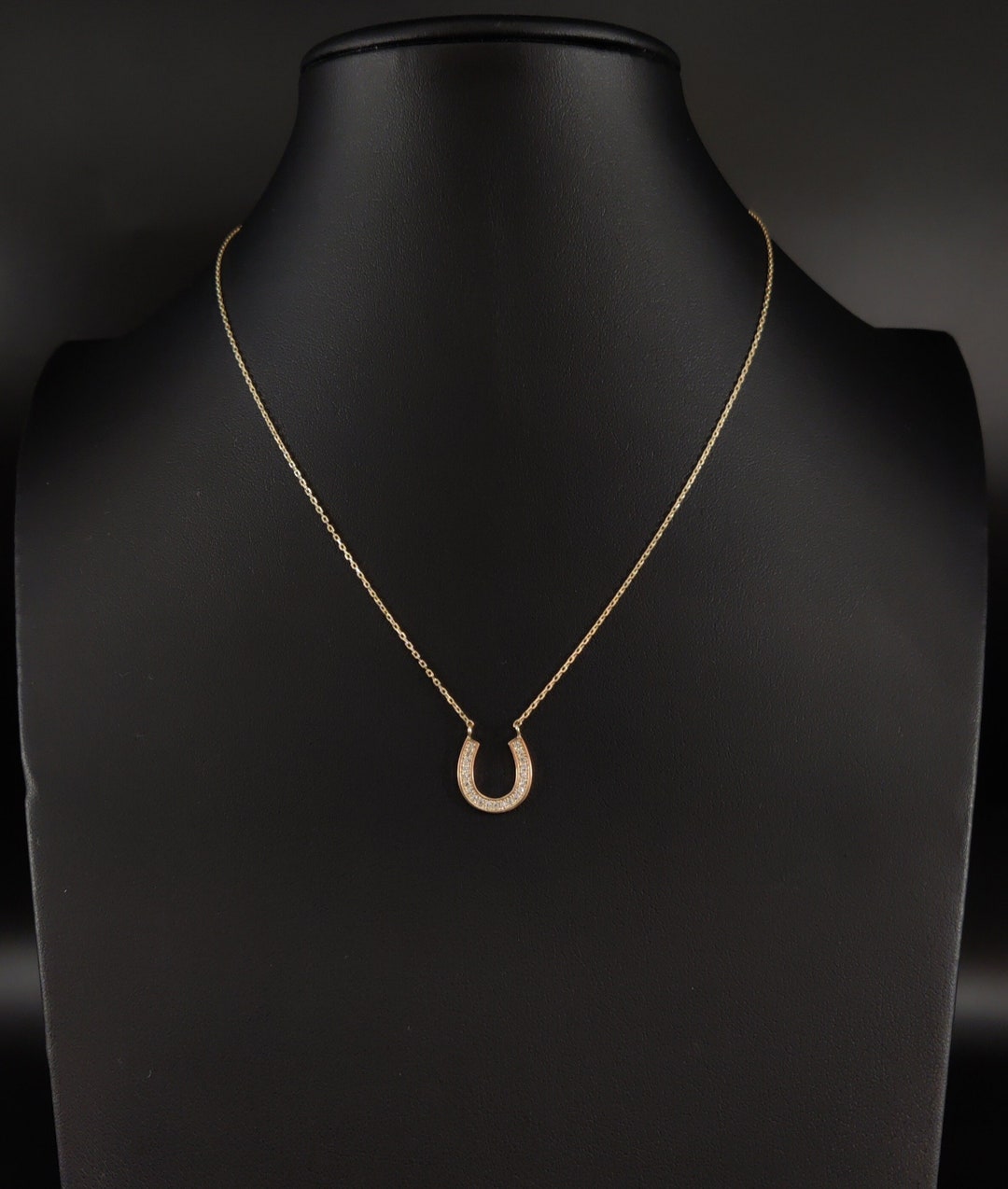 Horseshoe Necklace, 14K Real Gold Horseshoe Necklace , 14K Solid Gold Horseshoe Necklace Chain