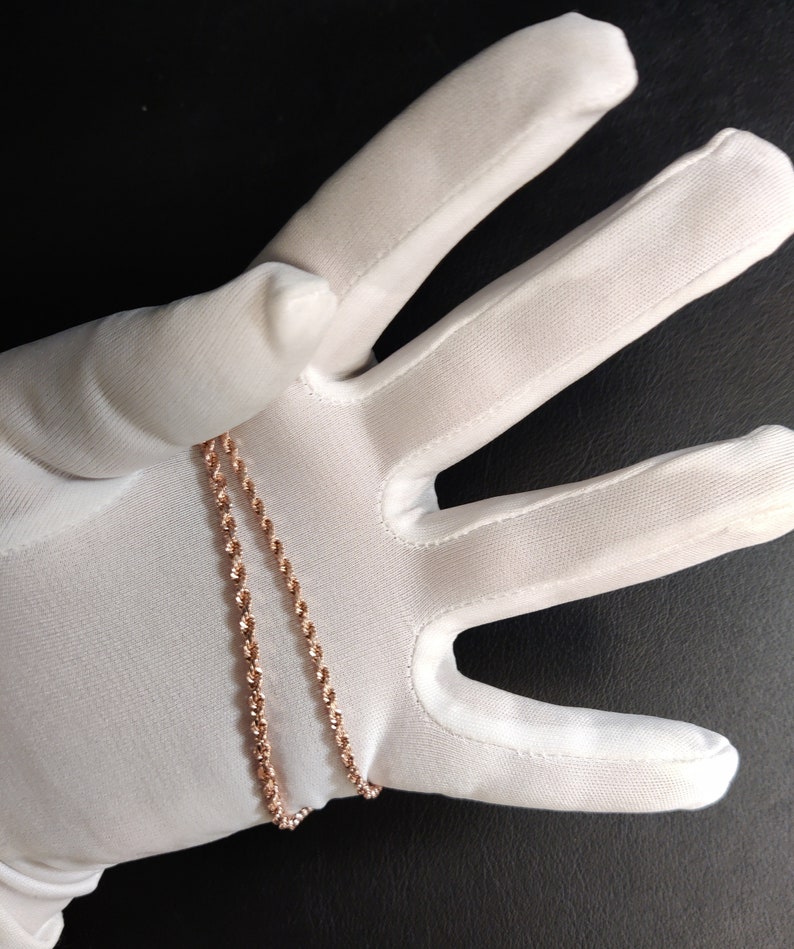 10K Rose Gold Rope Chain 10k Real Rose Gold 2.6mm and 3.2mm - Etsy