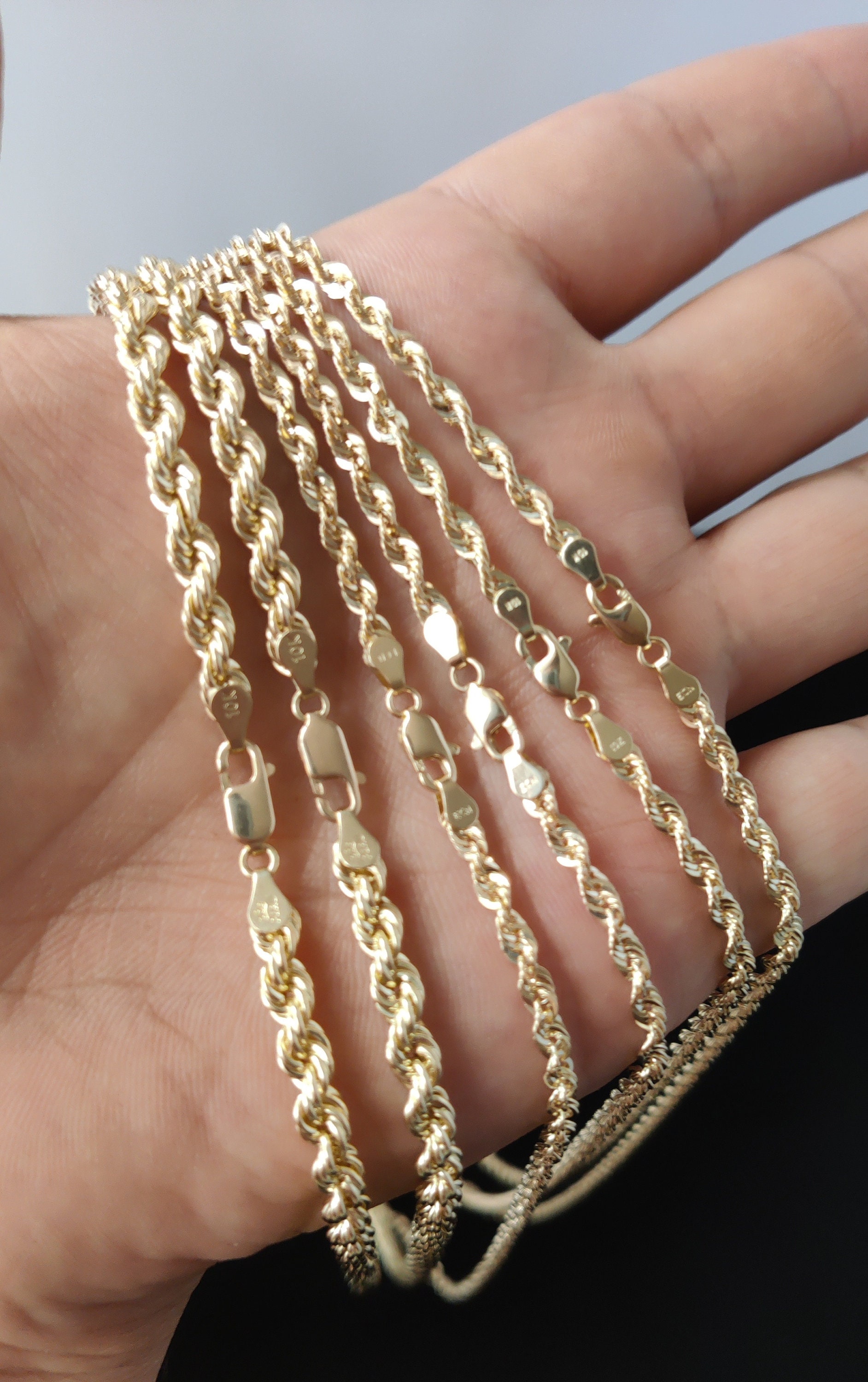 アクセサリー 10K Gold Rope Necklace 56cm 2mm 2mm Rope 10K Chain – GoldX