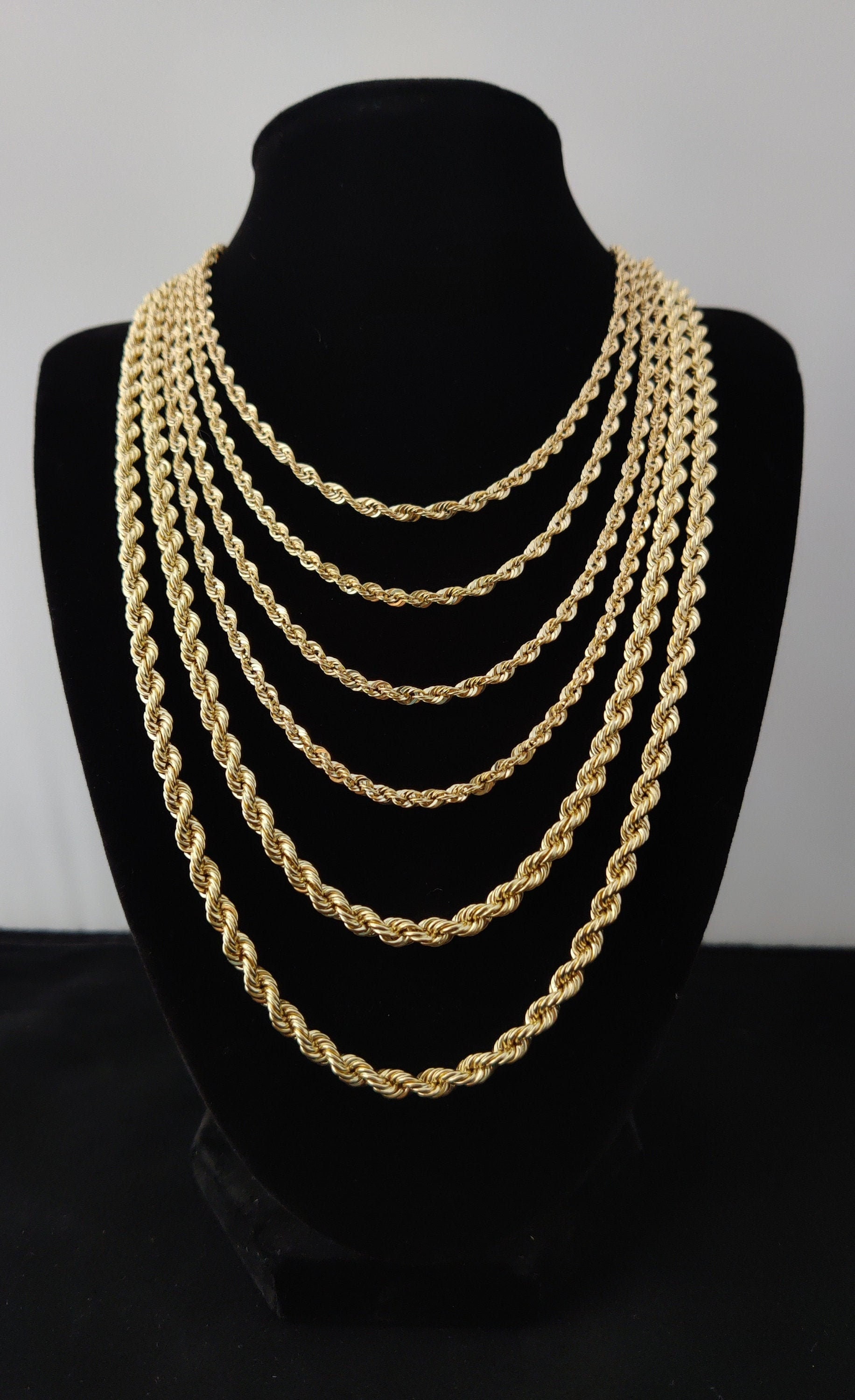 Long Gold Rope Chain 10K Gold Rope Chain Gold Rope Chain Necklace 2mm 2.2mm 2.6mm | Etsy