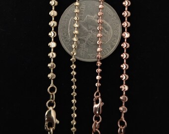 Collana Palline In Argento 925% Catena Catenina Lunga Uomo - Foto 3