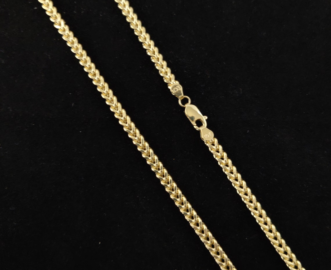 10K Real Solid Gold Franco Chain Necklace 18 Inch Franco Etsy
