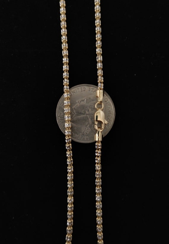 Ice Link Chain Necklace two Tone 