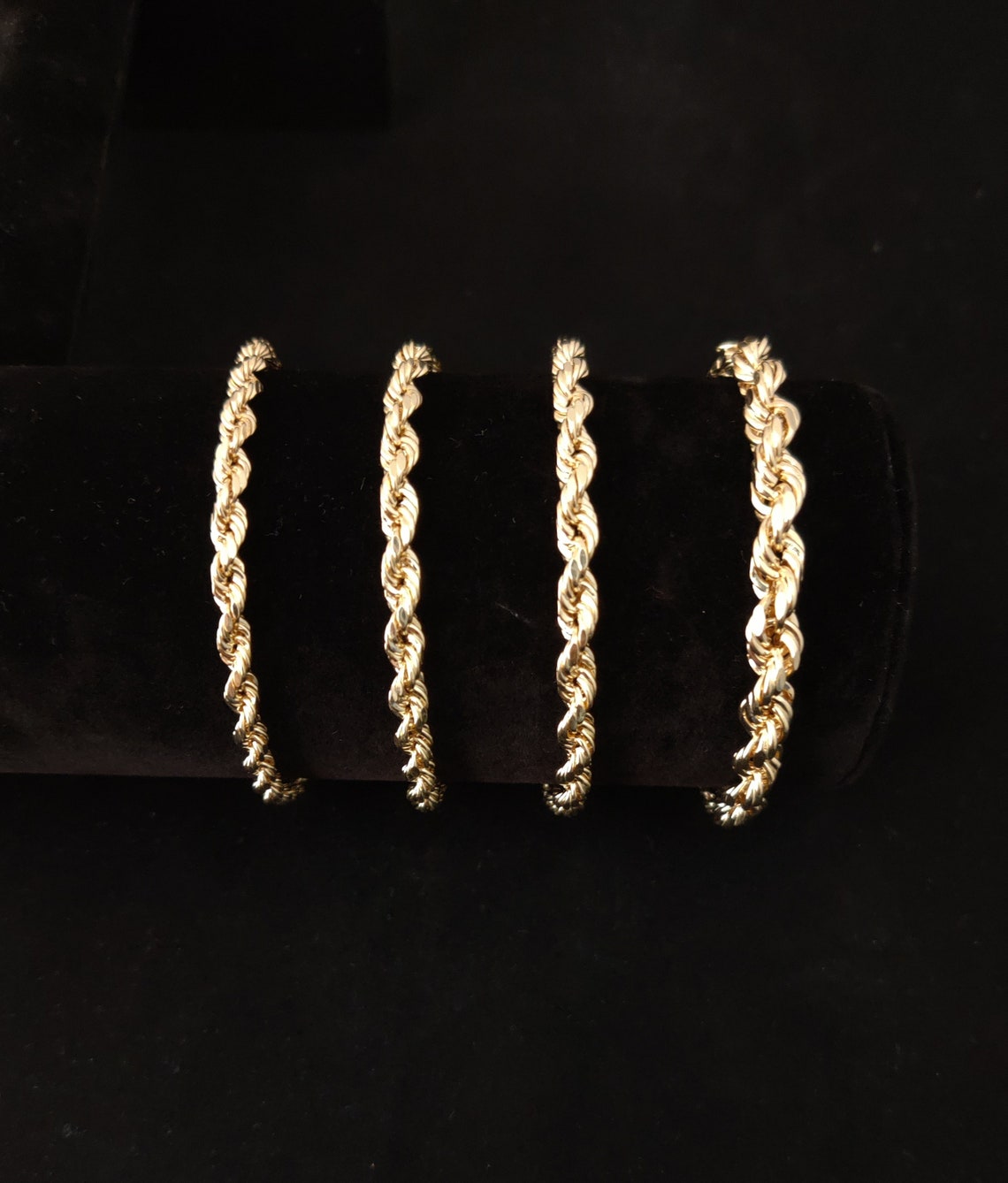 10K Gold Rope Chain Gold Rope Chain Bracelet 3mm 3.6mm 4mm Etsy