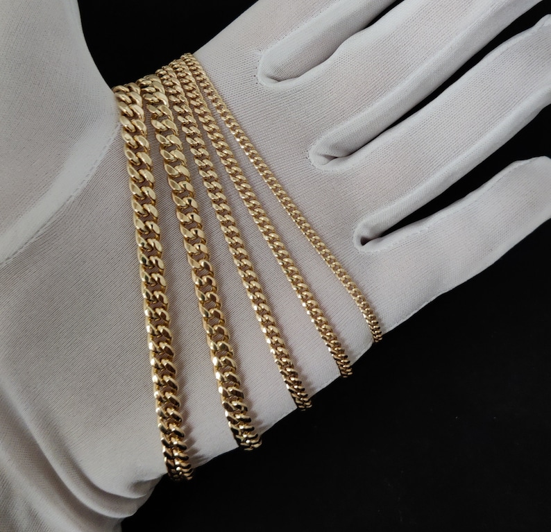 14k Real Gold Miami Cuban Link Chain Necklace 3mm 6.7mm - Etsy